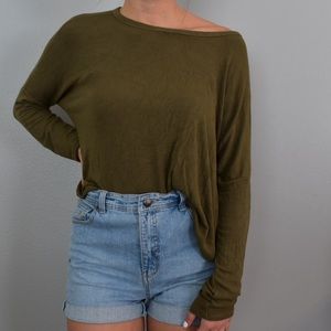 Brandy Melvile army green long-sleeve tshirt